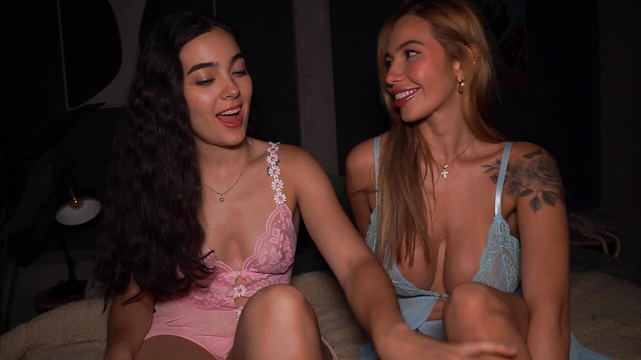 Scissoring with my busty best friend - we fucked in front of my husband