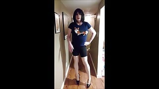 T-girl In T-shirt and shorts