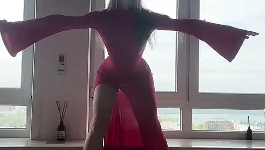 Evde rahatlatıcı - yoga - mükemmel şeffaf elbise