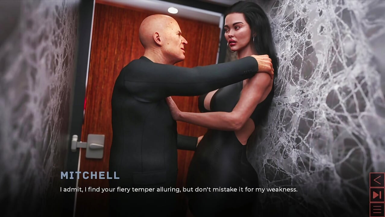 the synthetic milf masturbate and sucking a man in bathroom public