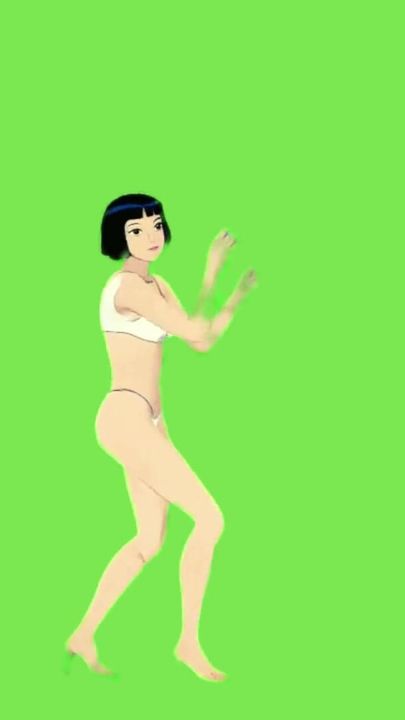 Cute girl bikini dance cartoon animation