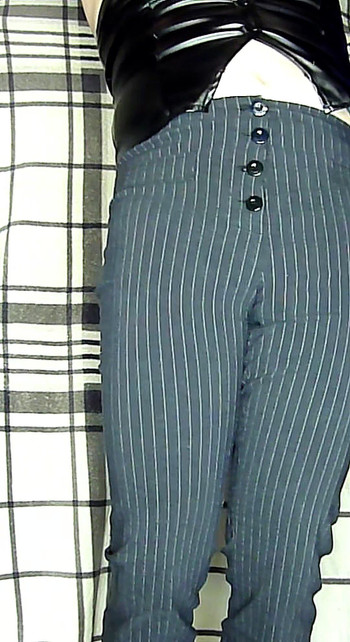03 Linai Mod Paris Pants Black with White Line