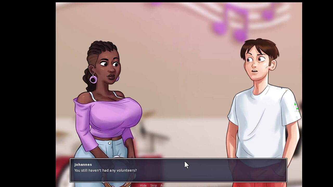 Summertime Saga, hon gav honom en handjob i duschen och städade upp honom.