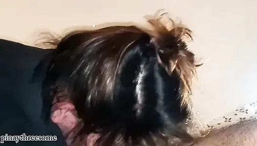 Asian cheating wife Husband filming the wife how damn she good in the blowjob and riding