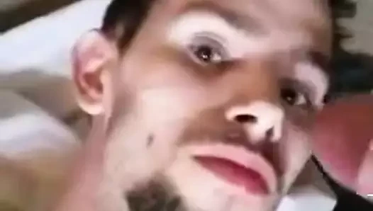 Guy jerks off and cums on Phillip Sparks face