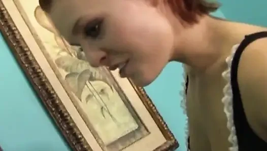 Natural Tit Red Headed Maid Pleases House Owner