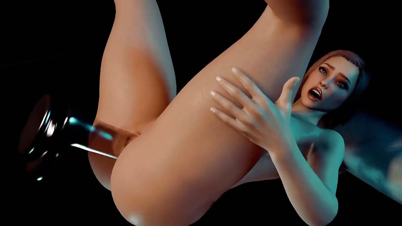 Busty Girl Has Anal Glass Dildo - 3D Porn