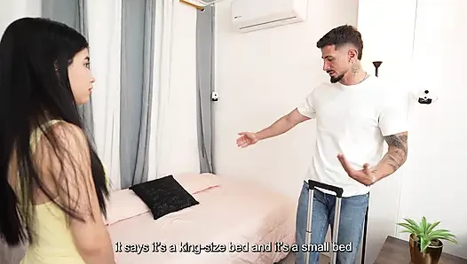 Anal CUMSHOT-A petite Latina gets her ass fucked hard because her guest was dissatisfied with the room!