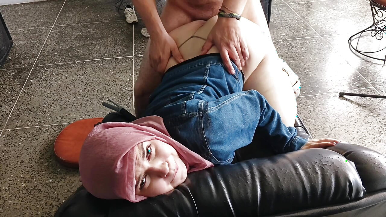 Arab hijab-wearing woman fucked in tight, forbidden pussy. "Pour your juice inside my pussy."