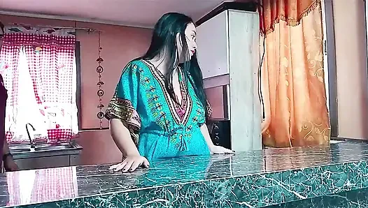 Rough sex in the kitchen with my Indian stepmother.