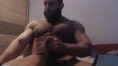 Muscle arab jerk off & cum