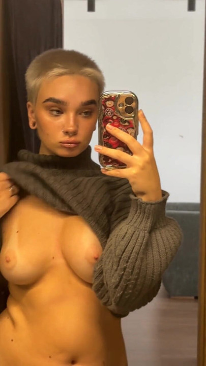 sweater up, skin exposed, need this