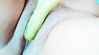 Desi pussy style with cucumber