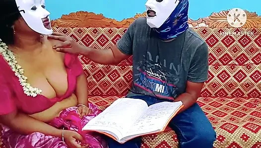 Student verführt und nimmt alles von seinem heißen lehrer - tamilisches erotik-video mit lautem stöhnen
