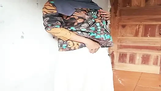 Hot Asian Hijab Shemale Rides a Huge Dildo and Masturbates