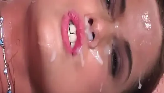 Sultry Brunette MILF Deepthroats and Gets Double Stuffed in Bathroom