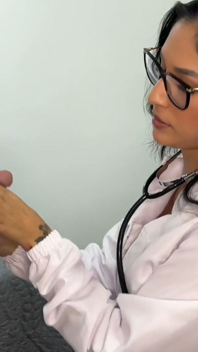 Hot Latina Doctor Helps Patient Produce Sample at The Sperm Bank | Clip 1