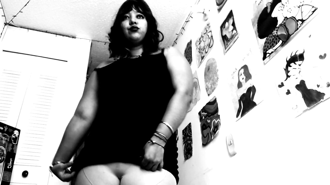 Silent Cinema and Black and White Vintage Girl Seducing You with Stockings, Dress and Heels