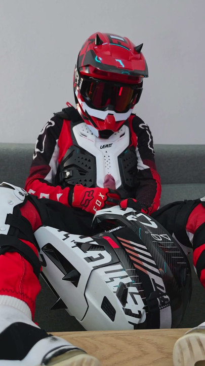 Naughty Biker Cums on Mx Helmet