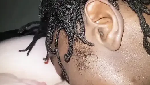 YoungEnglishBBW rubbing my fat pussy while BBC Nata4sex eats my pussy