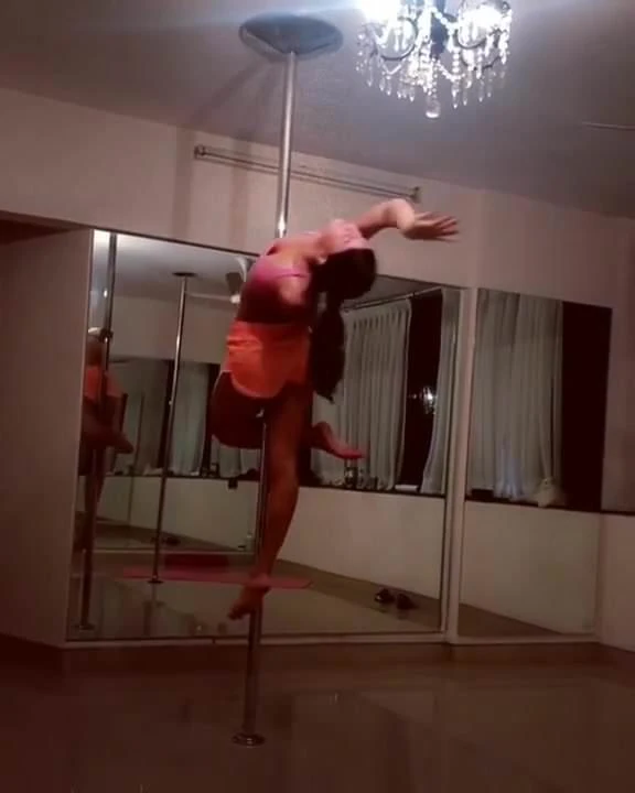 Sex appeal as she pole dances like a pro
