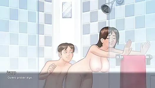 Perverse stiefmutter lud mich ein, mit ihr zu baden, um mich zu bitten, sie zu ficken