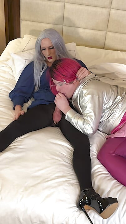 Gorgeous Femboy Goddess Gets Blowjob From Trans Kelsey Masters - Compilation 1