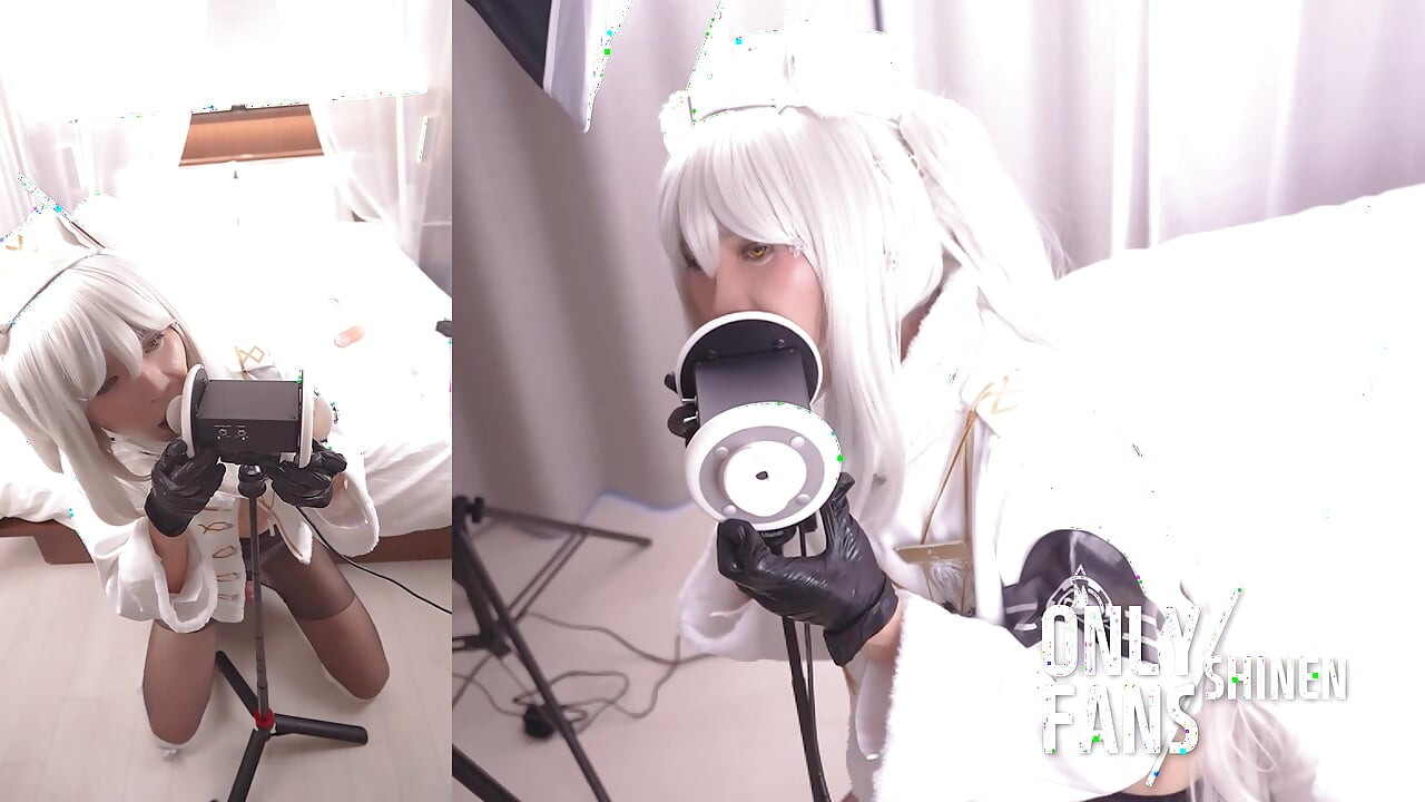 Erotic ASMR NIKKE Blanc Cosplay, Ear licking, Asian Femboy trans