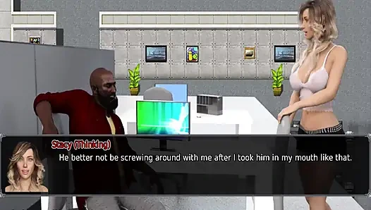 The office wife #22 - Stacy teased Zack and later on Simon played with Stacy's pussy