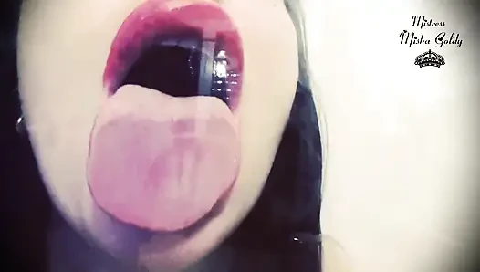 Red lips prints over glass & frenchkissing