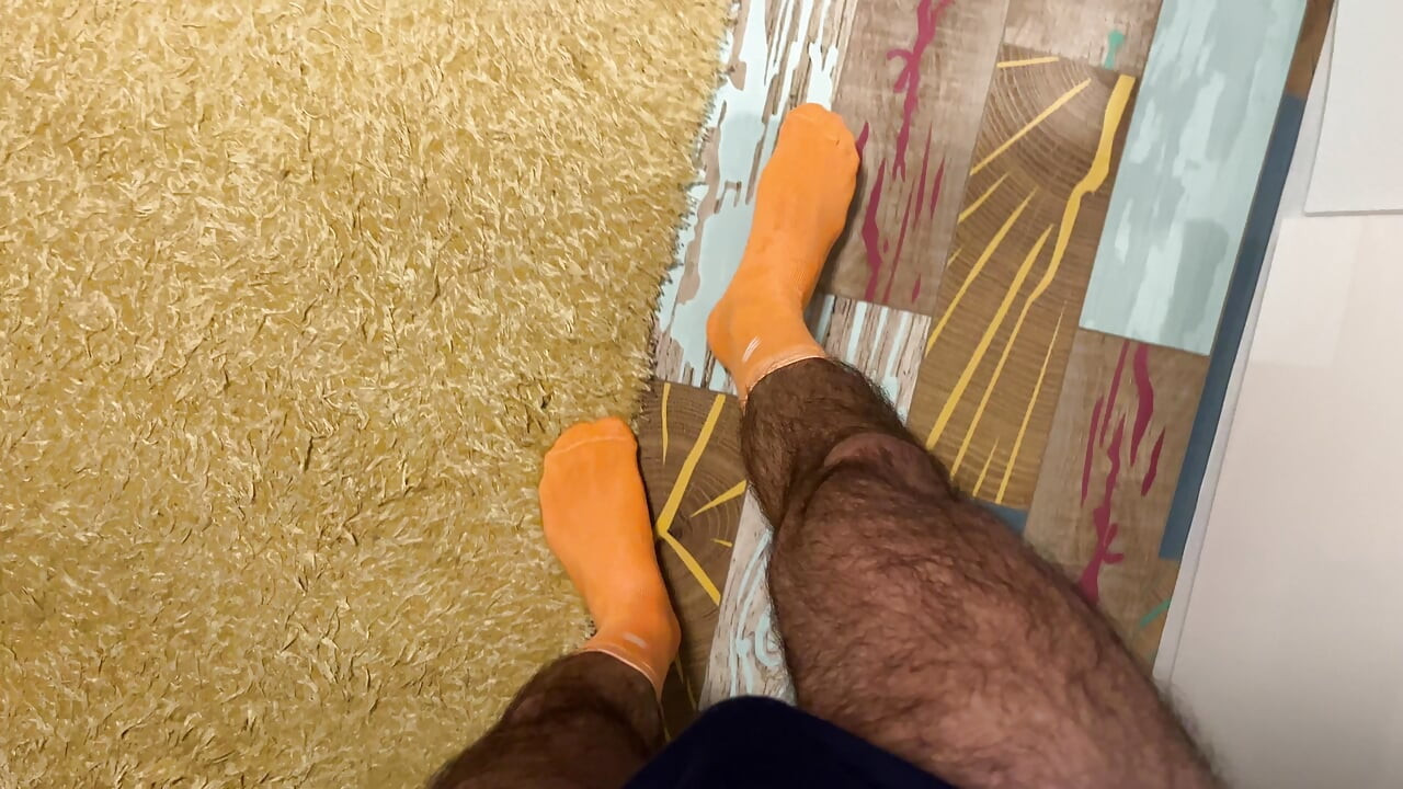 Earl Smile - Bold Orange Socks with White Stripe Details