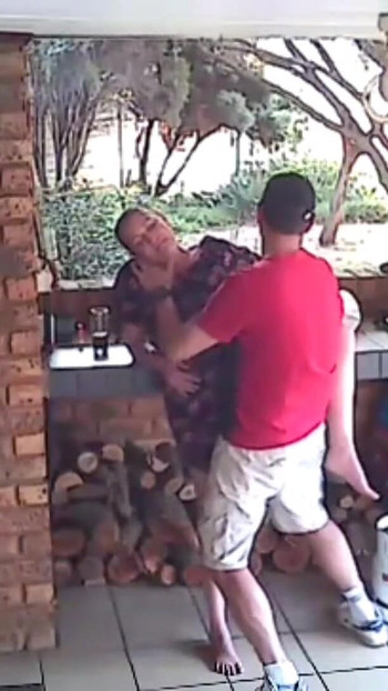 Powerful moment from "Spycam: CC TV self catering accomodation couple fucking on front porch of nature reserve"