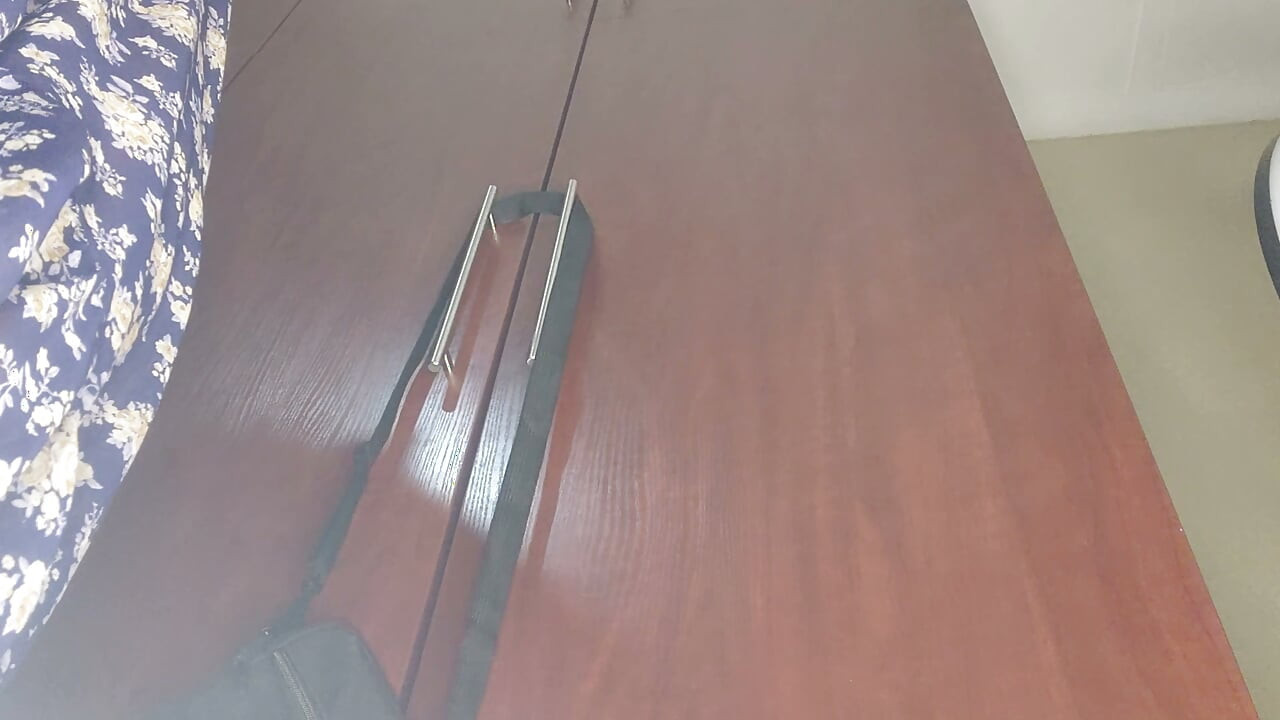 Standing and fucking my pussy with a massive dildo