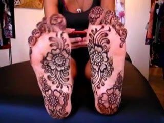 กําลังใจชักว่าว (joe) สําหรับฝ่าเท้า henna อินเดีย