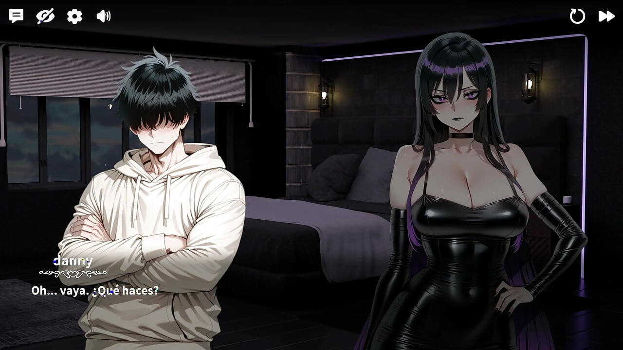 Hot gothic stepmom climbs on top to pleasure herself