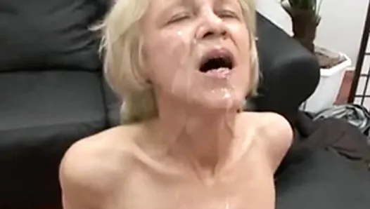 Saggy german granny fucked by two guys