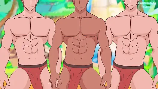 Nani, Lilo und Stitch mit doppelter Penetration und drei Männer am Strand! Hentai (Anime-Sex) in 4K 2026