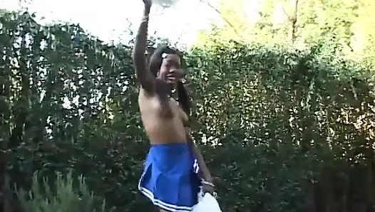 Black cheerleader gets pounded on couch