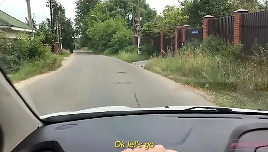 Slut Hitchiker Cheats on Her Boyfrined for a Free Ride