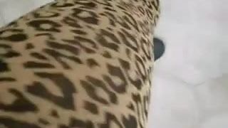 Jessykyna crossdresser leggings de leopardo