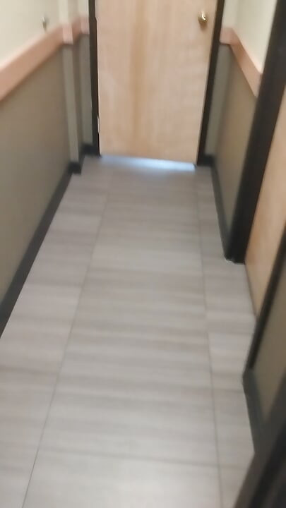 Jerking and cumming in public bathroom hallway