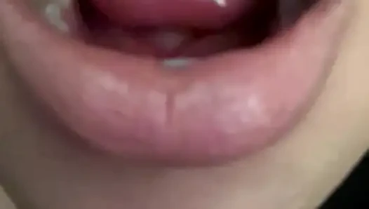 Fetish bibir lipgloss telanjang, pemujaan bibir, femdom