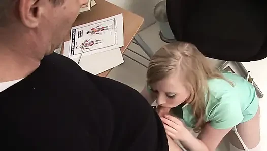 Stockinged nurse gets fucked and facialized
