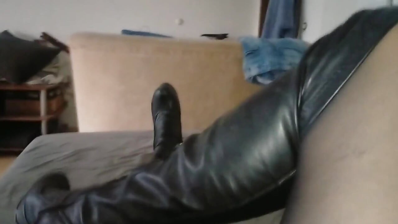 My Hot Leather Boots and I Masturbate