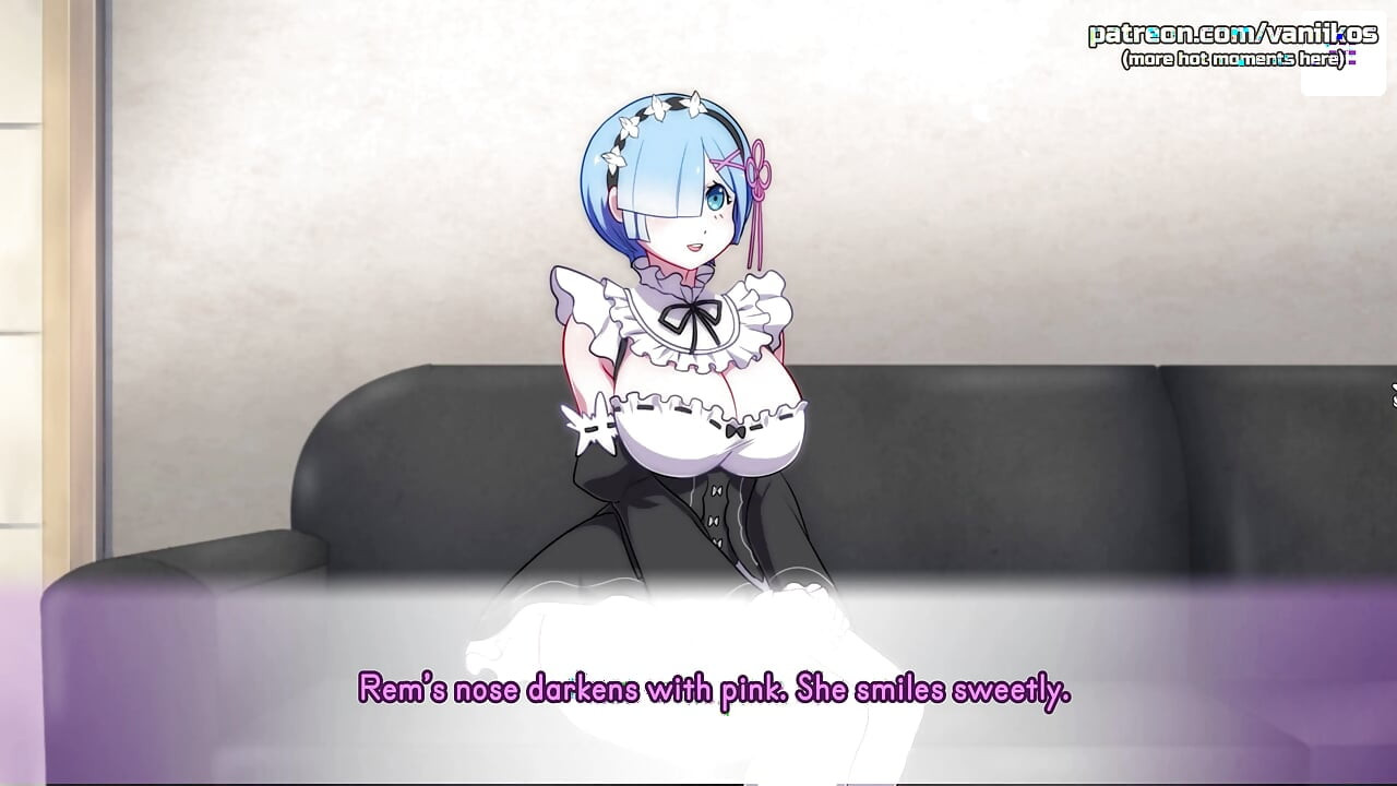 Rem จาก Re: ศูนย์ทําให้ตูดแน่น ๆ ของเธอน้ําเงี่ยนไหลเยิ้ม เกมโป๊อนิเมะเย็ดตูดสุดฮอต Waifuhub ตอน 4