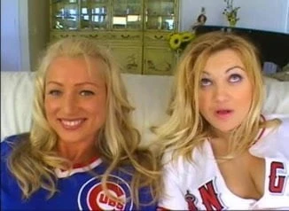 two cute blondes get DP and one swallows from two cocks