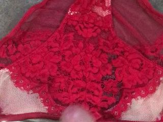 Cum on red panty