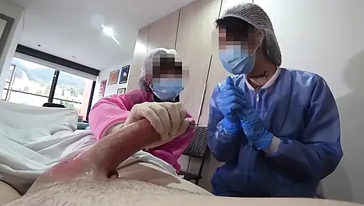 TWO NURSES decided to try out my NEW DICK in practice in Hospital