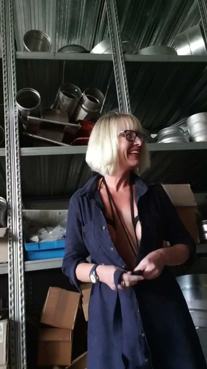 Loud public orgasm mechanic warehouse | Clip 1