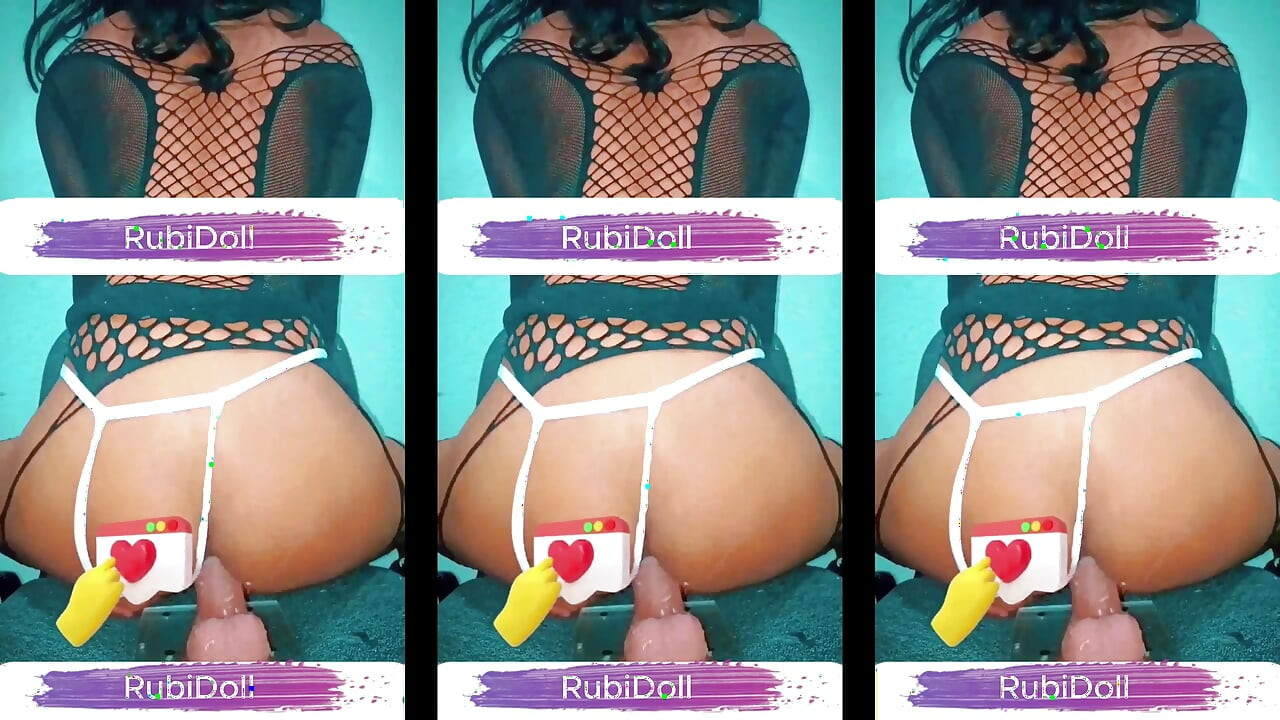 Rubidoll penetrates her small pussy with a BBC dildo